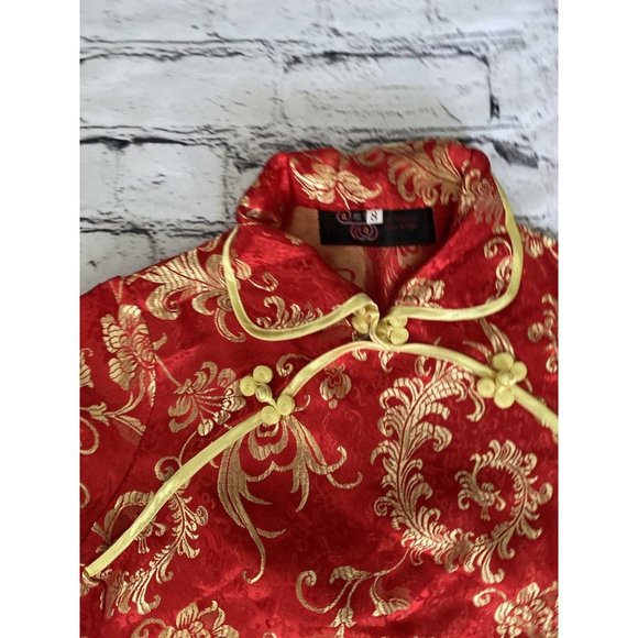 Chinese New Year Baby Boy Girl Shirt Pants Set Red Satin Outfit Size M Kids NWOT - Picture 13 of 16